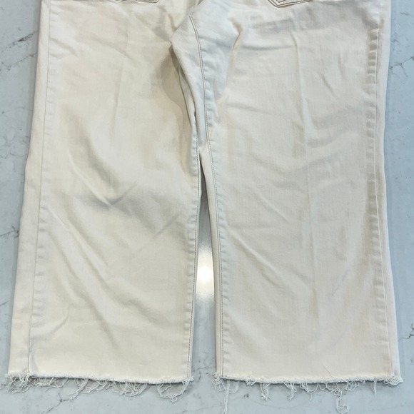 Judy Blue Wide Leg Crop Jeans Womens 20W Cream Ecru Cotton JB88950 C Raw Hem - Picture 6 of 12